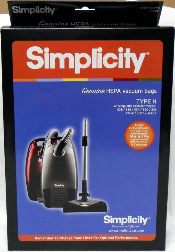 Simplicity Type H Vacuum Bags 6 Pack (SHH-6)